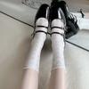 Calcetines Finos de Verano Dulce Lolita para Mujer Calcetines Cortos Versátiles con Lazo Corazón Calado Jk Japonés Calcetines hasta la Pantorrilla