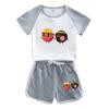 Muñeca de huevo Fiesta niños y niñas traje de verano 2023 nuevo infantil caricatura algodón manga corta pantalones cortos delgado conjunto de dos piezas