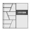 Imagen de la Empresa LOGOTIPO Divisor de Pantalla de Cristal Estante de Almacenamiento Escritorio de Recepción de Oficina Soporte de Exhibición de Productos Soporte Decorativo Bloqueador