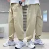 Pantalones casuales para niños, pantalones de algodón puro para niños de primavera y otoño, tallas medianas y grandes, pantalones largos de verano, estilo fino, pantalones de otoño para niños anti-mosquitos, modernos