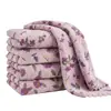 Toalha quadrada pequena de coral fleece russo estampada, pano de limpeza de cozinha de alta densidade, estampado por sublimação, não desbota facilmente, pano para lavar louça