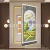 Pintura Decorativa Grande da Bacia do Tesouro Dourado para Caixa de Medidor Elétrico, Mural Moderno de Entrada, Pintura de Paisagem para Hall de Restaurante