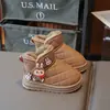 Botas de Nieve para Niñas 2026 Otoño/Invierno Nuevo Estilo Botines Cortos Estilo Británico para Niños Suela Suave Moda Cálidas con Felpa Botas para Niñas