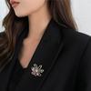 Imitação abalone shell arco broche strass novo high-end casaco camisola pin elegante acessórios de moda Europa e Estados Unidos