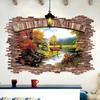 Adhesivo de Pared Creativo de Ciervo de Otoño Dorado para Dormitorio, Sala de Estar, Estudio, Decoración de Fondo de TV, Adhesivo de Pared Autoadhesivo de PVC Xh9291