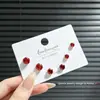 SLBABY exquisitos aretes pequeños con incrustaciones de diamantes, tres pares, aguja de plata s925, elegantes, simples, aretes múltiples