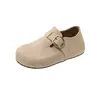 Zapatos de mujer de cuero genuino, con plataforma para aumentar altura, totalmente cerrados, estilo Birkenstock, colección de otoño temprano 2026, mocasines sin cordones