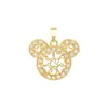 [Oro Real de Cobre] Cabeza de Oso Hueca Popular Comercio Exterior Transfronterizo DIY Joyería Hecha a Mano Cobre Circonio Microincrustado Colgante