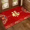 Tapete de Entrada e Saída Seguro, Tapete de Entrada Festivo Vermelho para Inauguração de Casa, Carpete de Entrada Residencial, Antiderrapante