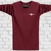 Camiseta de Manga Larga para Hombre de Otoño de Edad Media Cuello Redondo Holgada Talla Extra Grande Ropa de Otoño Camisa Básica para Hombres Gordos