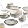 Tigelas e Pratos Yanyu Yao Cerâmica Doméstica Cor Sob Esmalte Tigelas de Arroz Verde Degradê de Alta Qualidade Pratos Simples para Sopa Doméstica