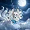 Nuevo Colgante de Dragón Blanco y Nube de Loto Estilo Chino, Collar de Dragón Pintado Estilo Nacional, Collar de Relieve Tridimensional de Lujo Ligero Unisex