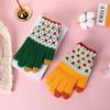 Guantes Cálidos de Lana con Pantalla Táctil Estilo Coreano Personalizados al por Mayor para Mujer, Guantes Cálidos de Punto con Forro de Felpa de Invierno para Estudiantes