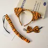 Halloween Animal conjunto de tres piezas para niños diadema con pinza Tigre Negro Leopardo Leopardo diadema de felpa al por mayor