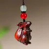 Bolsa de la Suerte de Sándalo Mascota del Zodiaco Colgante de Rata Bolsa de Dinero de Sándalo Llavero de Coche Regalo Creativo para Hombres y Mujeres