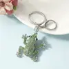 Llavero de Rana con Pedrería Estilo Europeo y Americano Colgante para Mochila Llavero de Animal Lindo Metal Creativo Pequeño Regalo Venta al por Mayor