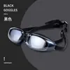 Gafas de natación HD antivaho e impermeables, directas de fábrica, para hombres y mujeres, con montura grande, galvanizadas, para miopía, gafas de natación planas.