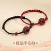 Pulsera con Hebilla de Seguridad de Cinabrio, Pulsera Trenzada de Cuerda Roja del Año Zodiacal para Pareja, Pulsera de Regalo de Cumpleaños para Novia y Mejor Amiga