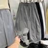 Pantalones cortos dulces con volantes estilo europeo para mujer 2025 Verano Nuevo Adelgazantes Cintura Elástica Linterna Globo Pierna Ancha