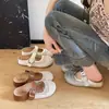 Sandalias de Verano 2025 para Mujer, Nuevo Estilo, Caladas, con Aumento Interno de Altura, Suela Gruesa, Punta Cerrada, Malla Transpirable, Slip-Ons Estilo Birkenstock