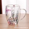 Taza Creativa Transfronteriza de Vidrio de Borosilicato Alto con Flores Secas Nueva Simple Aislada de Doble Capa para el Hogar Taza de Alto Valor Venta al por Mayor