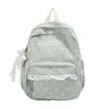 Mochila de Ombro Duplo de Grande Capacidade para Campus Feminina Estilo Coreano Ins Simples Casual Mochila Escolar para Estudantes Mochila Pequena Leve para Menina