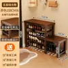 Zapatero de madera simple para uso doméstico, colocado en la entrada, con estantes de almacenamiento multicapa tallados, estante de almacenamiento para recibidor, zapatero
