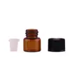 Frasco de Vidro Transparente Âmbar para Líquido de Essência 1ml em Estoque, Frasco de Amostra para Teste, Frasco Pequeno de Vidro para Óleo Essencial 1ml