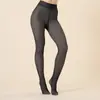 Calça Legging Feminina Transfronteiriça Tamanho Plus Size Extra Grande com Forro de Lã Espessada Permeável à Pele Cinza para Aeromoça, Falsa Permeável à Carne, Quente, Peça Única