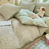 Set de Cuatro Piezas para Dormir Desnudo Transpirable Grado A para Mamá y Bebé Sensación de Nube Esponjosa Muselina de Doble Capa Ropa de Cama para Dormitorio Set de Tres 3 o Cuatro 4 Piezas Sábana Funda de Edredón