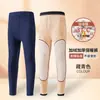 Pantalones Térmicos para Hombre Invierno Engrosados Forrados de Polar Leggings Talla Grande Pantalones de Algodón con Protección de Rodilla Ropa Interior Larga