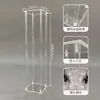 Accesorios para bodas columna cuadrada de cristal transparente escenario de boda área de recepción decoración de ventana estante geométrico guía de camino acrílico