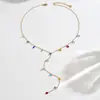 Collar Francés de Alta Gama Colorido Dopamina Forma Irregular Temperamento Sencillo Versátil Diseño de Nicho Apilamiento