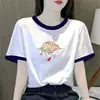 Camiseta de Manga Corta de Moda para Mujer, Estilo Veraniego Nuevo, Holgada Casual, Rejuvenecedora, Adelgazante, Descuento de Comercio Exterior Transfronterizo