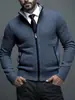 Comércio Exterior Amazon Jaqueta Tamanho Grande Masculina Cardigan Casual Outono e Inverno Casaco Masculino Quente Moda Gola Alta Tricô