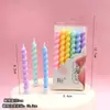 Vela de Bolo de Aniversário Festa Coração Romântico Gira Cor Pequena Fresca Decoração de Confeitaria Vela para Vestir Sobremesa