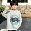 Camiseta de Manga Larga Waffle con Estampado de Dibujos Animados Elegante para Niños Medianos y Mayores, Nueva Colección Primavera/Otoño 2026, Bestseller, Atuendo Versátil t
