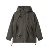 Chamarra de Trabajo con Capucha de Plumas para Hombre Estilo Japonés Moderno Holgada Cálida Versátil Casual Ropa de Invierno Nuevo Estilo