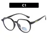 Kedun Armazones de Gafas de Moda para Niños Redondos Simples Lisos que Cambian de Color Anti-Luz Azul Armazones de Gafas Retro para Niños y Niñas