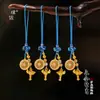 Brújula auspiciosa de ocho tesoros, tres en uno, chapada en oro resistente al descoloramiento, incrustada de diamantes, colgante para coche con nudo chino, llavero con zodiaco estilo chino para el año de nacimiento