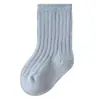 25 Pares de Meias de Bebê Cano Médio Cor Sólida com Ponto Duplo, Meias de Algodão para Primavera e Outono, Meias de Bebê Estilo Academia, Meias Infantis Unissex, Alta Elasticidade, Não Apertam