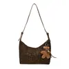 2026 Nova Bolsa Feminina Estilo Americano Relaxado Preguiçoso Estampa de Leopardo Bolsa Tote de Grande Capacidade Bolsa de Ombro Único Transversal Outono Inverno