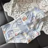 [80-120] 524 Seda de Hielo estampado lindo tiro bajo bolsa de ropa interior para mujer cadera con taladro ropa interior para mujer tiro bajo