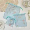 67176 Bolsa de Malla Bordada Suave Mariposa Margarita con Cordón Bolsa de Viaje Ropa Interior Cosméticos Artículos Varios Empaque Separado Bolsa con Cordón