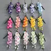Gran ramo de flores artificiales de orquídea, flores hechas a mano para bodas, flores artificiales de seda para decoración de bodas y arreglo de suelo