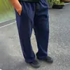 Calça Azul Escuro Estilo Retrô Americano com Padrão de Escamas de Cobra para Homens, Calça de Verão Relaxada com Caimento Reto, Calça Esportiva Casual Emagrecedora