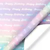 Amazon Fiesta de Cumpleaños Regalo Papel de Regalo Día de San Valentín Gradiente Brillante Papel Aluminizado Laminado Rollo de Papel Tamaño Grande