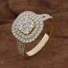 Anillo cuadrado de ocho garras con diamantes de explosión transfronteriza Moda europea y americana personalidad diamante de simulación anillo para damas venta directa de fábrica