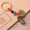 Llavero Colgante Creativo Hecho a Mano de Latón Puro Mini Promoción y Fortuna Ataúd Pequeño Colgante de Llavero de Cobre Colgante Pequeño