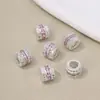 Cuentas de Barril de Circonita Chapadas en Oro de 18 Quilates Cuentas de la Fortuna Cuentas Espaciadoras de Hamburguesa Collar Pulsera Colgante DIY Joyería Pequeña Venta al por Mayor
